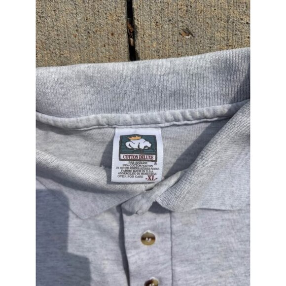 90’s Light Grey Blank Polo short Sleeve Shirt Single Stitch - Picture 5 of 5